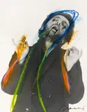 Arnulf Rainer, Ohne Titel (Selbstbildnis), leichtem Karton