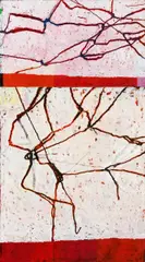 Paco R. Knöller, Ohne Titel (H 268/2009), Ölkreide und Lack auf Holz