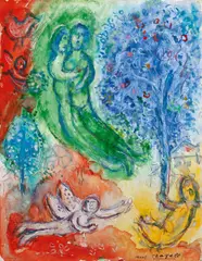 Marc Chagall, Le jardin d'Eden, 1980, Tempera auf Holzfaserplatte