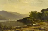 Charles-Edouard DuBois, Am Ufer eines Gebirgssees in der Schweiz, Öl auf Leinwand