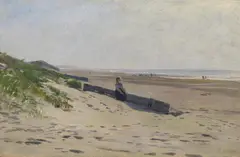 Eugen Dücker, Am Strand, Öl auf Leinwand