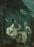Hendrik Willem Schweickhardt, A Family Having Dinner Outside an Inn, Oil on canvas in grisaille