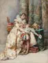 Cesare Auguste Detti, The Reluctant Scholar, Watercolor