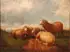 Cornelius Van Leemputten, Resting Sheep, Oil on canvas
