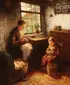 Andries van den Berg, At Work in the Kitchen, Oil on board