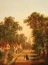 British School, An Afternoon Stroll, Oil on canvas