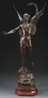 Horace Daillion, Le Triomphe, Bronze with reddish brown patina