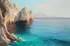 Guido Odierna, Capri Coastline, Oil on canvas