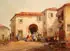 Frank Townsend Hutchens, European Village Market Scene, Oil on canvas