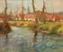 George James Aldrich, Normandy River Scene, Oil on canvas