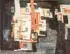 Elof Wedin, Abstract Composition- Street Scene, Oil on canvas