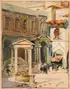 James Sessions, Courtyard Procession & White Picket Fence, Watercolor