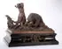 Evgeny Ivanovich Naps, A Bear Attack, Bronze with dark brown patina and original ebonized wood plinth mounted with bronze element