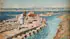 Sergey Vinogradov, Volga River Barge Scene, Oil on canvas board