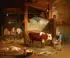 Interior Barn Scene with Animals and Figures by George Morland, Oil on canvas, offered Nov 2013