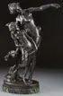 Ferdinand Lugerth, Artemis Instructing a Pupil, Bronze with dark brown patina
