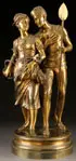 Léon Pilet, Sailor Courting a Farm Maiden, Bronze with gilt patina