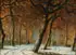 Remigius Adrianus Haanen, Winter Wooded Landscape with Travelers, Oil on oak panel