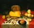 Floris van Dyck, Still Life with Fruit, Bread and Cheese, Oil on canvas