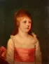American School, Portrait of a Young Girl in a White and Pink Dress, Oil on canvas