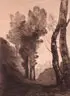 Jean-Baptiste Camille Corot, Environs de Rome, Etching and drypoint on cream laid paper with unicorn watermark Delteil 41