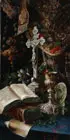 Elise Leutz, An Exceptional Still Life with Crucifix, Chalice, Sanctuary Lamp, Bible and Embroidered Vestments, Oil on canvas