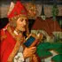 Matthäus Schiestl, Portrait of Saint Wolfgang of Regensberg, Oil on paper laid down on wood panel