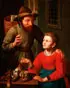 August Heyn, A Visit from the Fowler, Oil on wood panel
