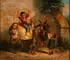 Continental School, Children Playing with Donkeys, Oil on canvas
