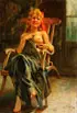 Durando Togo Richard, A Seated Partially Nude Woman, Oil on canvas