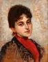 Luigi Da Rios, Portrait of a Young Beauty, Oil on artist board