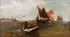 Edwin Ellis, Fishing Boats in the Channel, Oil on canvas