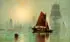 H. Nichols, Fishing Boats in Calm Waters at Dusk, Oil on canvas