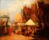 Carl Duxa, An Old Market Scene, Oil on canvas laid down