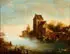 A River Landscape with Buildings and Figures in Boats by Continental School, Oil on canvas, offered Nov 2013