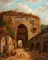 Bernhard Schmidt, Life Inside the Ruins, Oil on canvas laid down