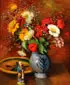 Marcel Dyf, Floral Still Life with Figurine
