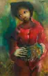 Michelle Michaux, Accordion Player, Oil on canvas