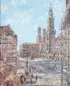 Karl Walther, Marienplatz, Munchen, Oil on canvas