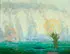 Harry Ruess-Lowenstein, Impressionistic Landscape with Soldiers Going Off to War, Oil on canvas