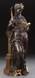 Eutrope Bouret, Classical Maiden Reading Book and Holding Scepter with Bird Finial