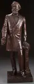 Léon Pilet, A Statesman, Possibly Leon Gambetta, Bronze with brown patina