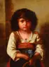 Isabelle J. Lorandi, The Little Flower Seller, Oil on canvas
