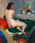 Joseph Newman, Seated Female Nude with Still Life, Oil on canvas
