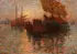 American School, An Impressionistic Harbor Scene at Dusk, Oil on canvas