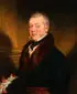 American School, Portrait of a Gentleman (Perhaps a Statesman) with Fur Collar and Feather Cummerbund, Oil on canvas