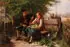Karl Hübner, A Courting Scene, Oil on canvas