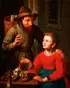 August Heyn, A Visit from the Fowler, Oil on wood panel