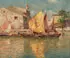 Ferdinando Silvani, Boats on the Rio Pallada, Oil on canvas