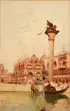 Emanuele Brugnoli, View of St. Mark's Square, Venice from the Grand Canal, Watercolor on paper